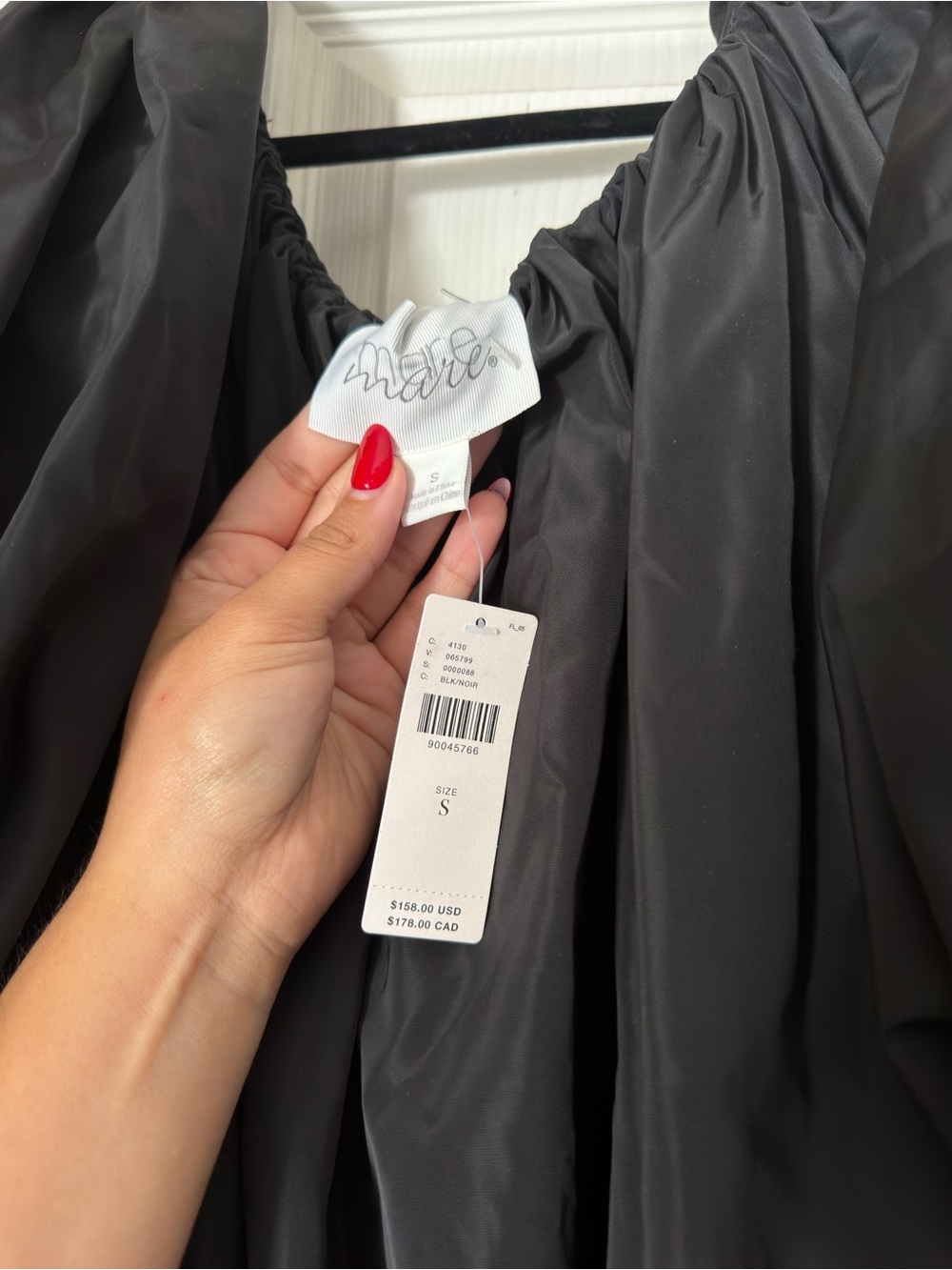 NWT Anthropologie Mare Mare Off-the-Shoulder Black Mini Dress with Puff Sleeves - Picture 6 of 6